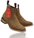 Botin Charro Quincy de Cuero con Punta Cuadrada Papaya