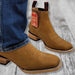 Botin Charro Quincy de Cuero con Punta Cuadrada Papaya