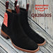 Botines Charros Quincy de Gamuza con Punta Cuadrada Negro