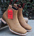 Botin Charro Quincy de Cuero con Punta Cuadrada Papaya