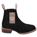 Botines Charros Quincy de Gamuza con Punta Cuadrada Negro