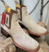 Botines de Gamuza Quincy con Punta Cuadrada Color Hueso