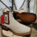 Botines de Gamuza Quincy con Punta Cuadrada Color Hueso