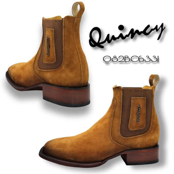 Botin Charro Quincy de Gamuza con Punta Cuadrada - Image 5