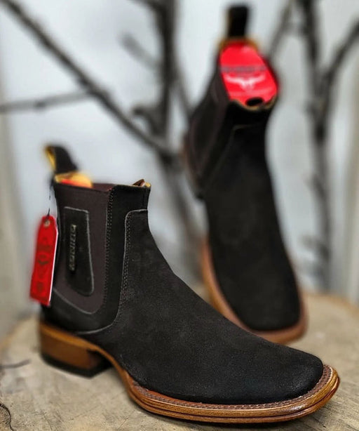 Botin Charro Quincy Nobuck con Punta Cuadrada