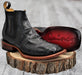 Botin de Cocodrilo Grabado con Punta Cuadrada