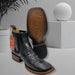 Botin de Cocodrilo Grabado con Punta Cuadrada