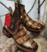 Botin de Cocodrilo Grabado con Punta Cuadrada