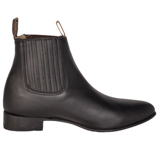 Botines Charros de Piel de Venado Original Color Negro