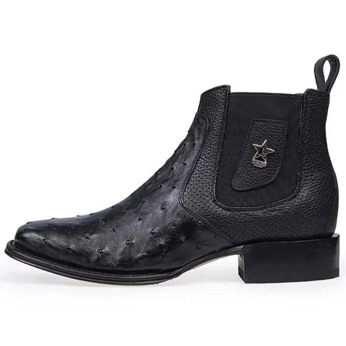 Botin Vaquero de Avestruz Original Horma Cuadrada LAB