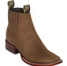 Botines Charros de Cuero Original Punta Cuadrada para Mujer Color Taupe 32B6261