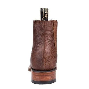 Botines Charros de Cuero Rage Punta Cuadrada Color Nuez LAB-82BM9940
