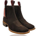 Botines Charros de Gamuza Original Punta Cuadrada Color Chocolate