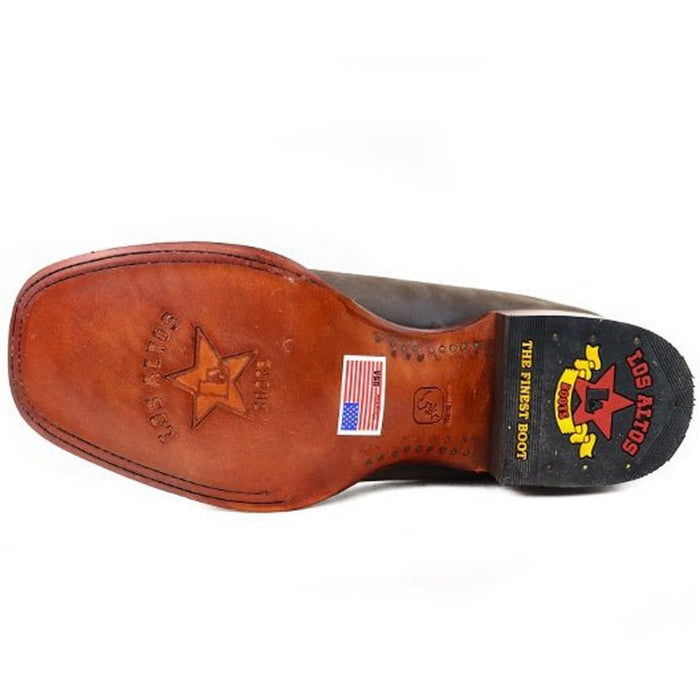 Botines Charros de Gamuza Punta Cuadrada Los Altos Boots Color Cafe