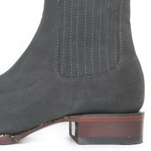 Botines Charros de Gamuza Punta Cuadrada Los Altos Boots Color Gris LAB-82B6309