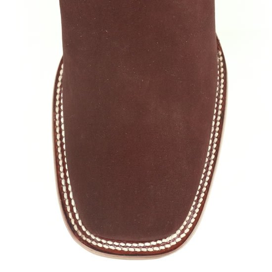 Botines Charros de Gamuza Punta Cuadrada Los Altos Boots Color Vino