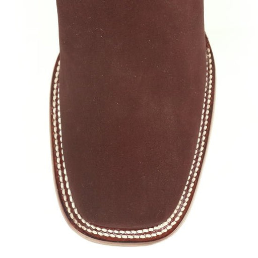 Botines Charros de Gamuza Punta Cuadrada Los Altos Boots Color Vino