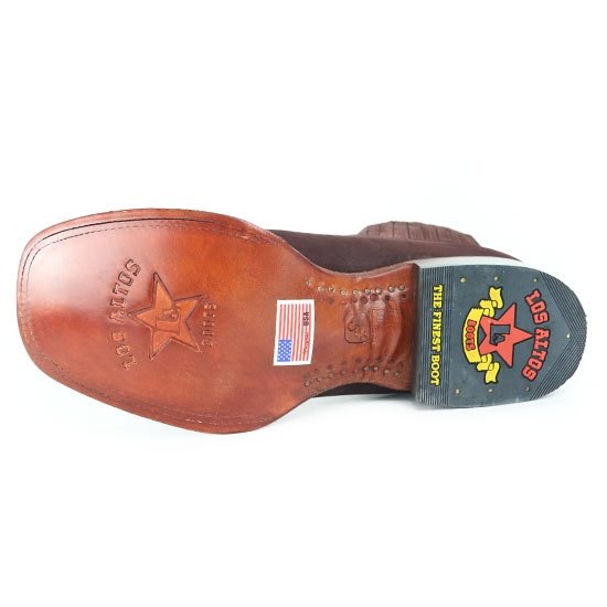 Botines Charros de Gamuza Punta Cuadrada Los Altos Boots Color Vino