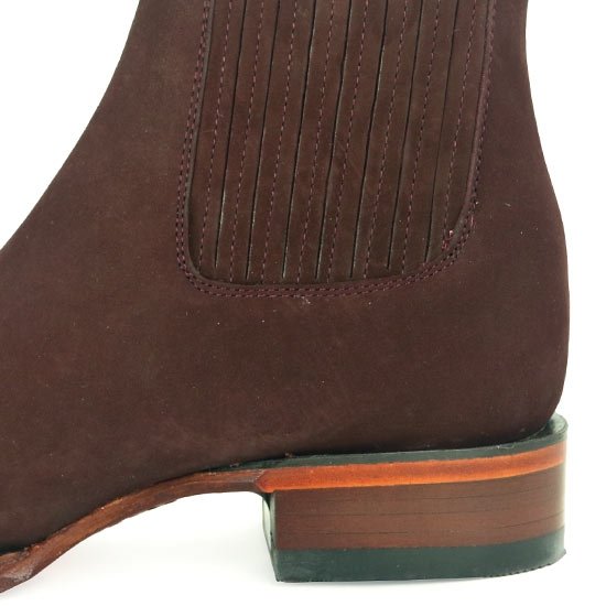 Botines Charros de Gamuza Punta Cuadrada Los Altos Boots Color Vino