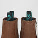 Botines Charros de Gamuza Punta Cuadrada para Mujer Color Taupe LAB-32B6361