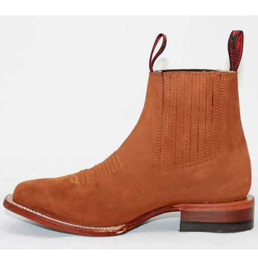 Botines Charros de Gamuza Punta Cuadrada para Mujer Quincy