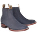 Botines Charros de Gamuza Punta Cuadrada Azul Marino Los Altos Boots