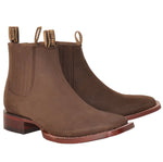 Botines Charros de Gamuza Punta Cuadrada Los Altos Boots