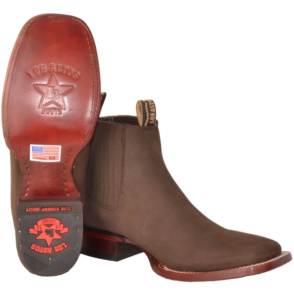 Botines Charros de Gamuza Punta Cuadrada Los Altos Boots LAB-82B6359 - Image 5