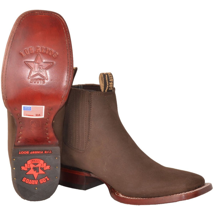 Botines Charros de Gamuza Punta Cuadrada Los Altos Boots LAB-82B6359 - Image 5