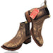 Botines Charros Quincy con Punta Cuadrada Color Miel