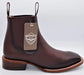 Botines Charros Quincy con Punta Cuadrada Color Vino