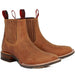 Botines de Gamuza Perforada Punta Cuadrada Los Altos Boots Color Taupe