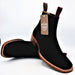 Botines Charros Quincy de Gamuza con Punta Cuadrada Color Negro