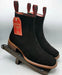 Botines Charros Quincy de Gamuza con Punta Cuadrada Negro
