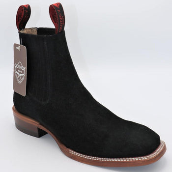 Botines Charros Quincy de Gamuza con Punta Cuadrada Negro - Image 2