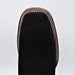 Botines Charros Quincy de Gamuza con Punta Cuadrada Negro