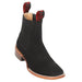 Botines Charros Quincy de Gamuza con Punta Cuadrada Negro