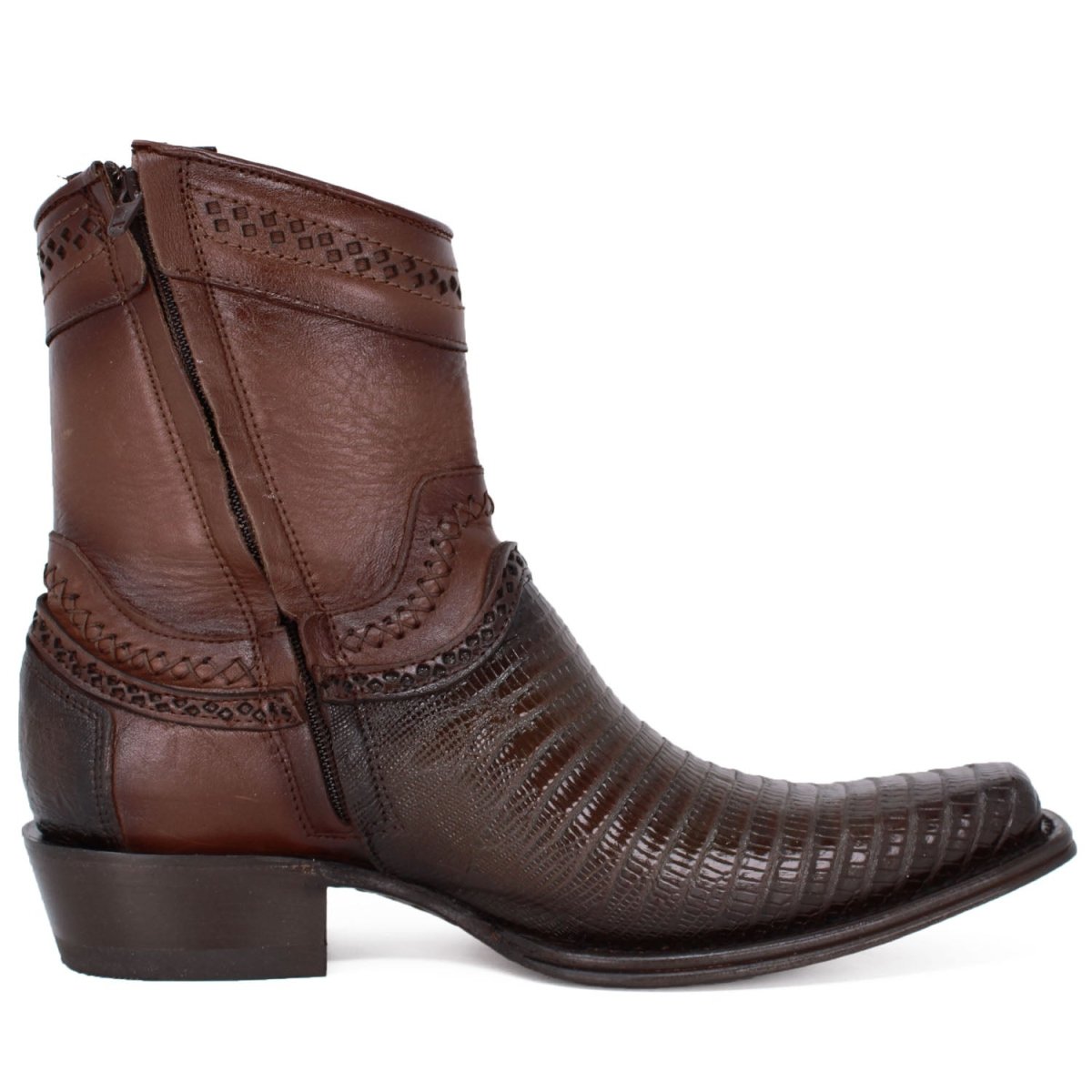Botines de Armadillo Lizard Original Horma Europea Cuadrada Cafe 76B0716 - Image 2