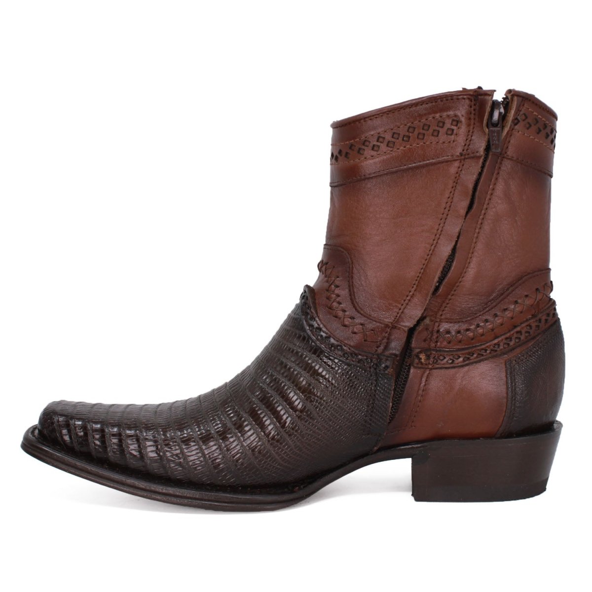 Botines de Armadillo Lizard Original Horma Europea Cuadrada Cafe 76B0716 - Image 3