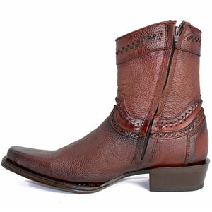 Botines de Cuero Original Punta Europea Cafe LAB