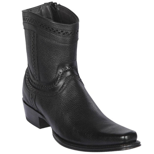 Botines de Cuero Original Punta Europea Color Negro LAB-76B2705