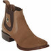 Botines de Gamuza Perforada Punta Cuadrada Los Altos Boots Color Taupe