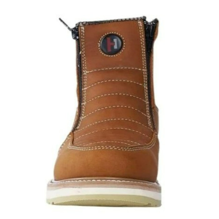 Botines de Trabajo Hammer con Doble Zipper Suela Doble Densidad Color Habana