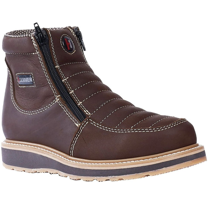 Botines de Trabajo Hammer Doble Zipper Suela Doble Densidad Color Cafe