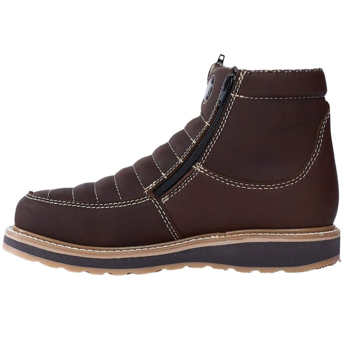 Botines de Trabajo Hammer Doble Zipper Suela Doble Densidad Color Cafe