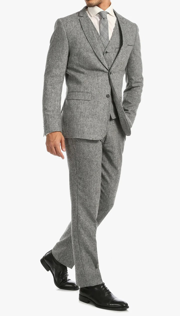 1920's Men's Clothing - Tweed Suit - Herringbone 1920s Mens Suit  - Vintage Grey Tweed  Suit - Image 2
