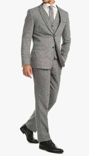 1920's Men's Clothing - Tweed Suit - Herringbone 1920s Mens Suit  - Vintage Grey Tweed  Suit - Image 2