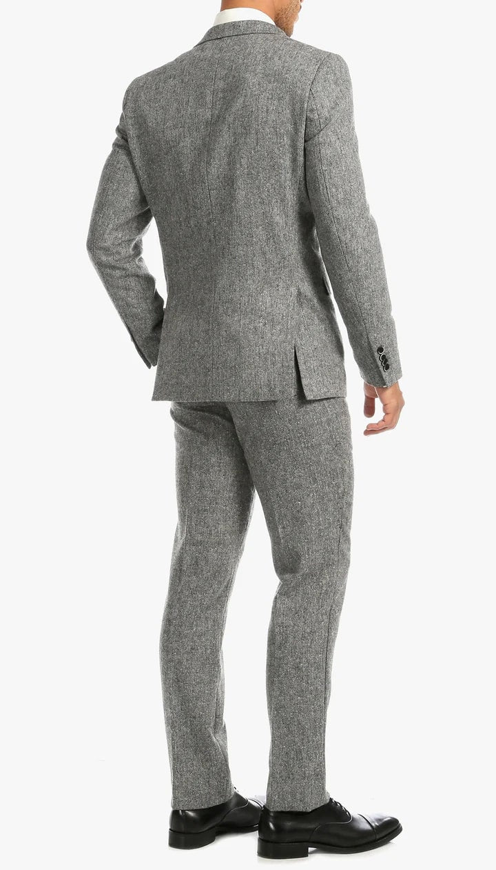 1920's Men's Clothing - Tweed Suit - Herringbone 1920s Mens Suit  - Vintage Grey Tweed  Suit - Image 3
