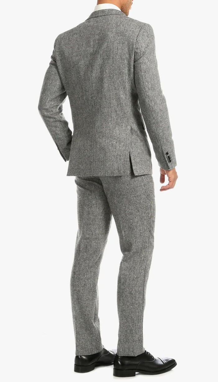 1920's Men's Clothing - Tweed Suit - Herringbone 1920s Mens Suit  - Vintage Grey Tweed  Suit - Image 3