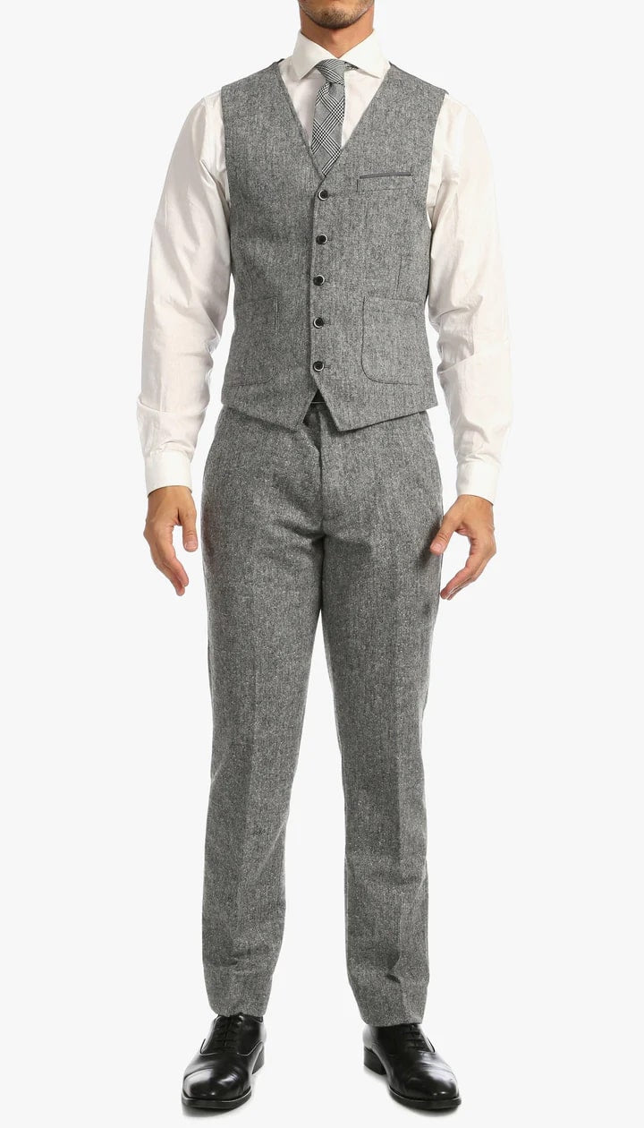 1920's Men's Clothing - Tweed Suit - Herringbone 1920s Mens Suit  - Vintage Grey Tweed  Suit - Image 6